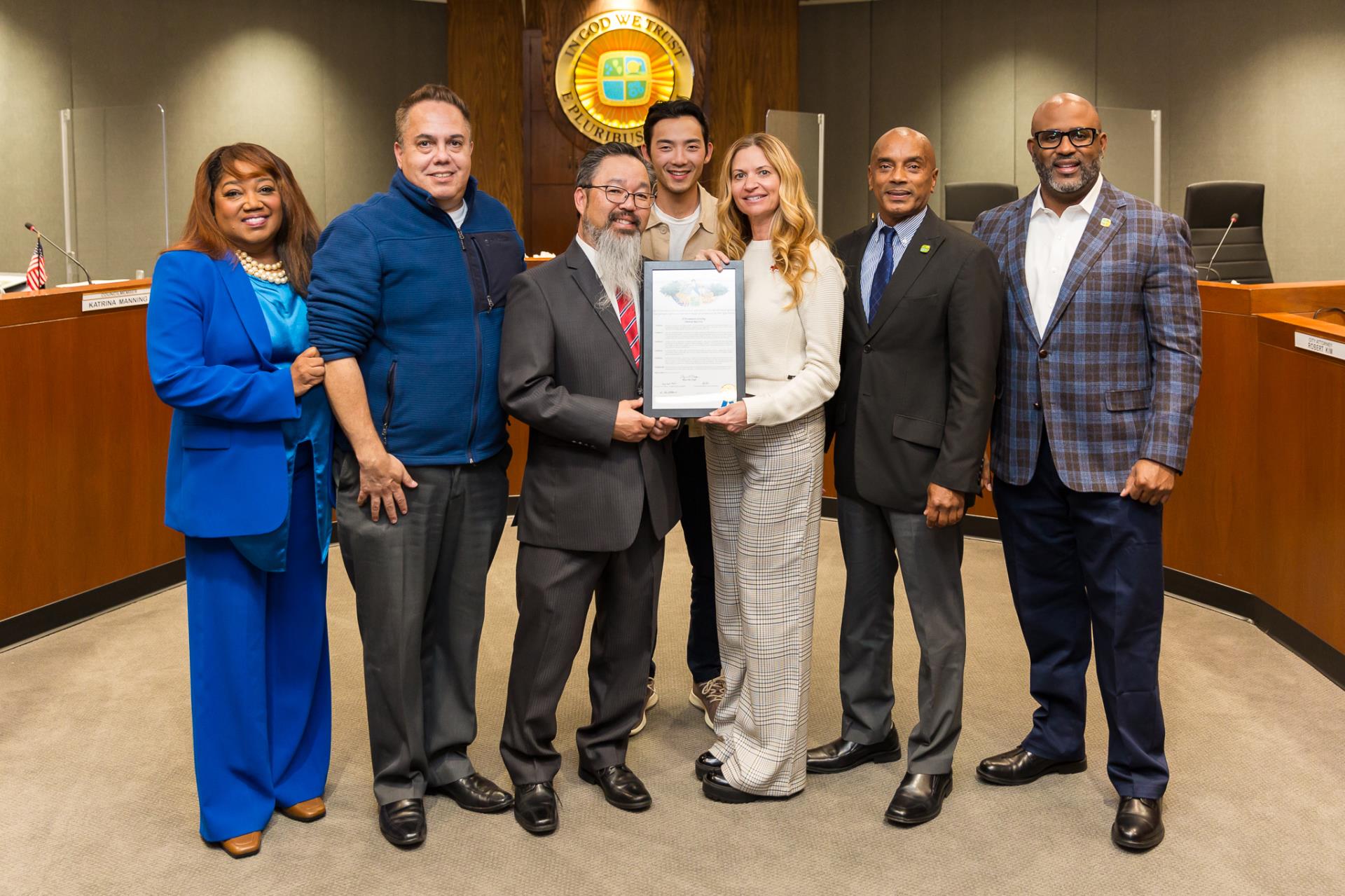 Hawthorne City Council with Representatives of the American Red Cross