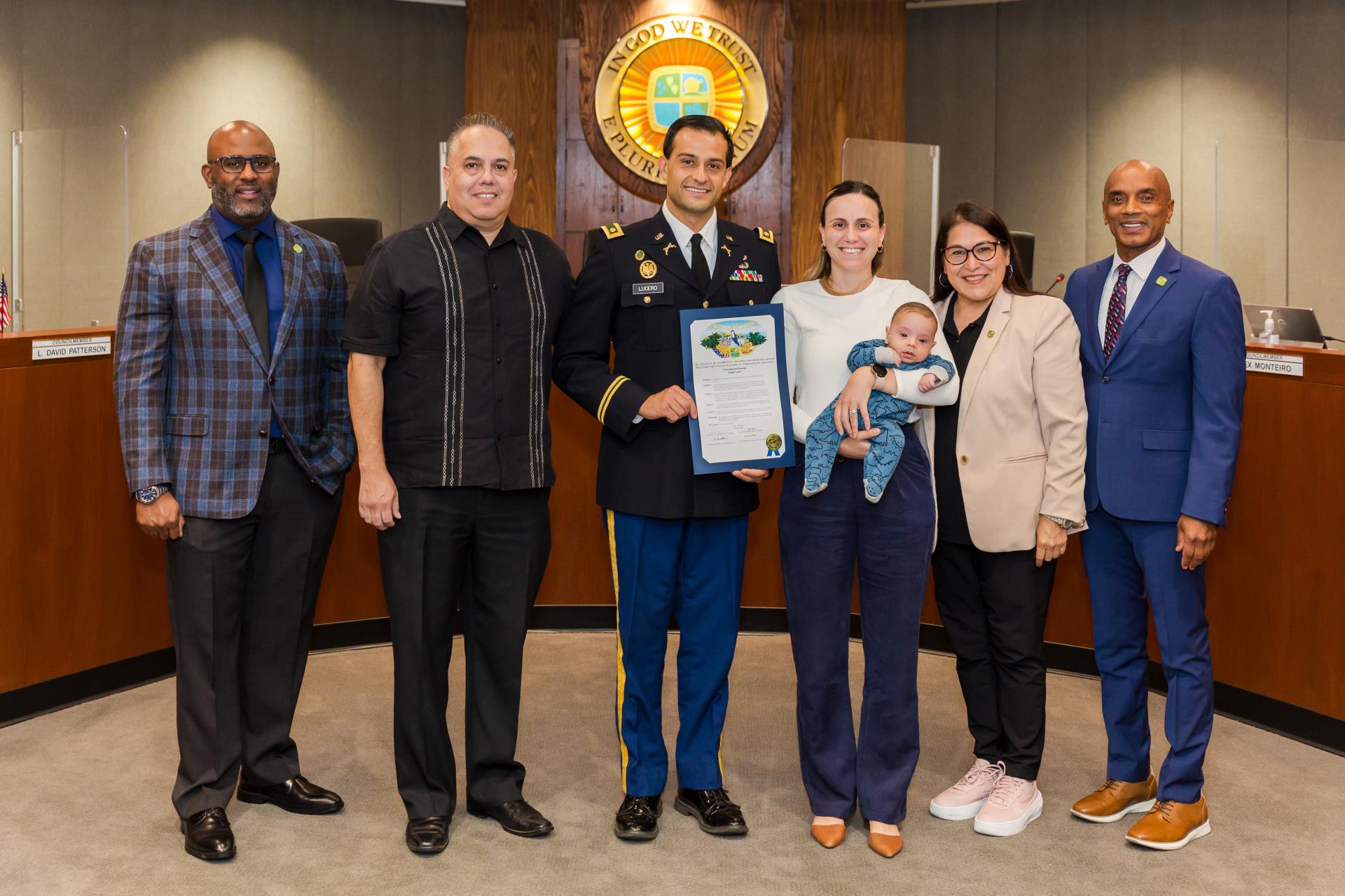 Council with Army Vet Daniel Lucero and Family