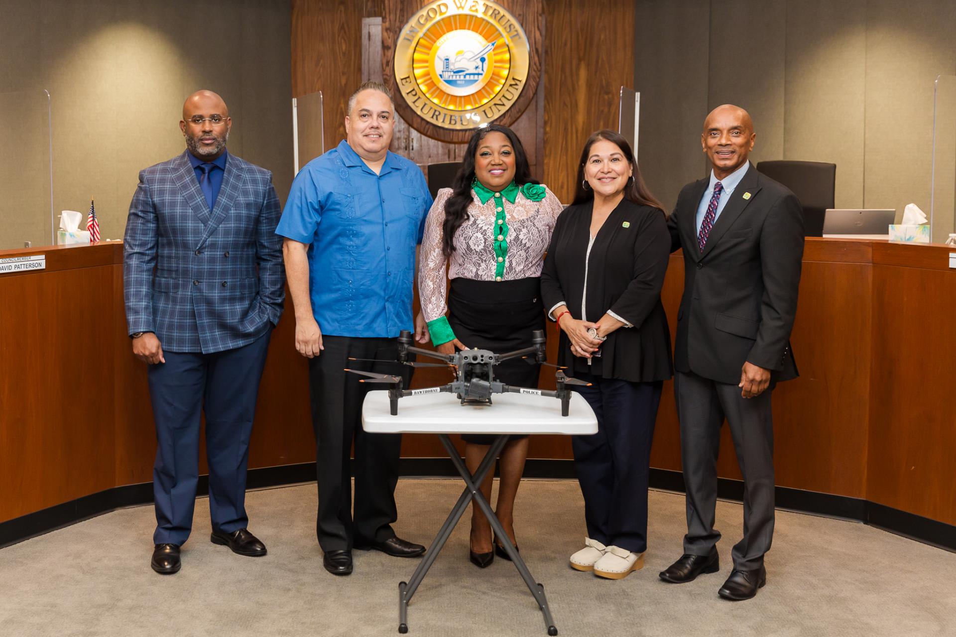 Hawthorne City Council with HPD drone