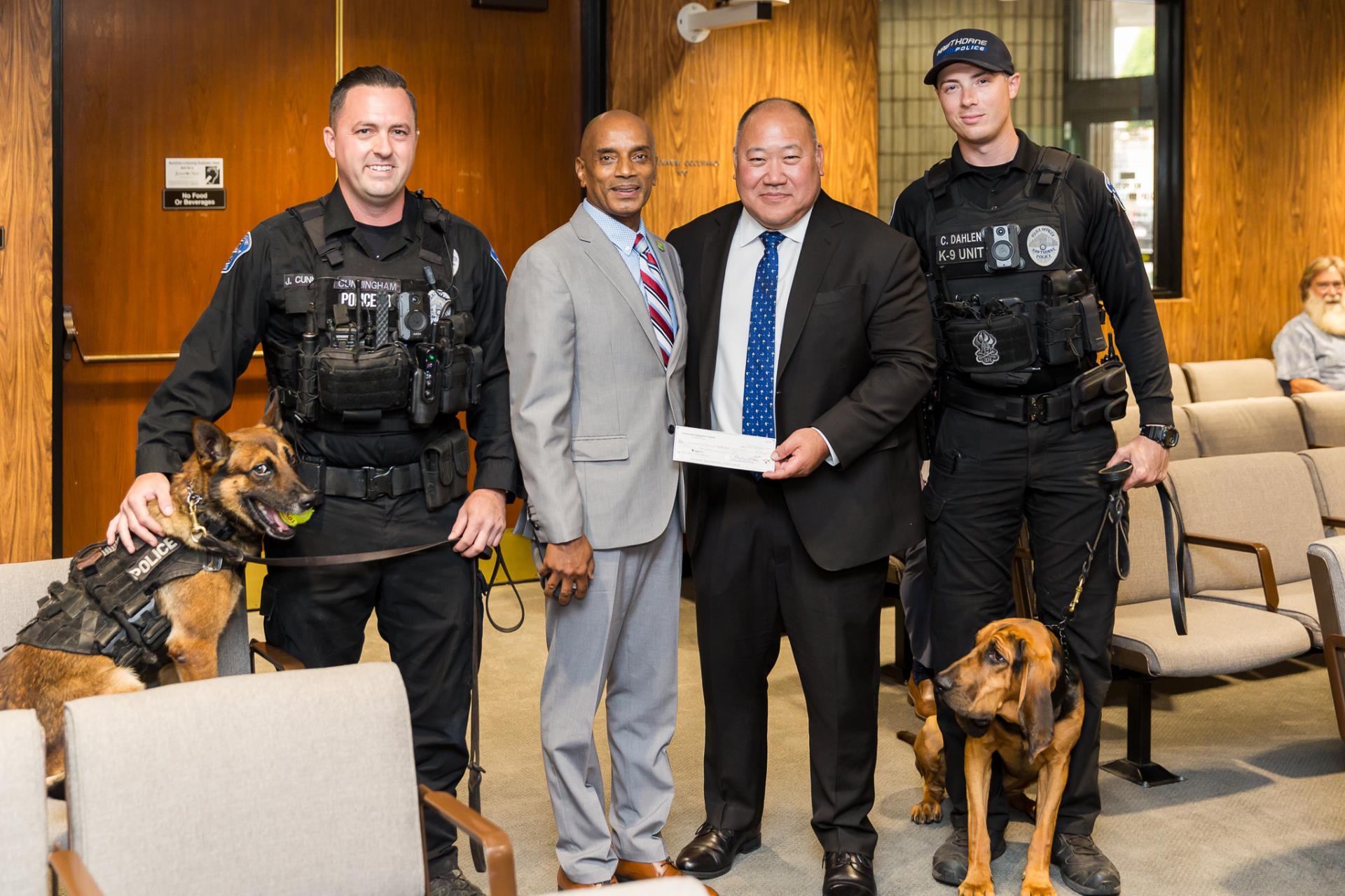 K9 Team with Chief Tomatani and Councilmember Alex Monteiro